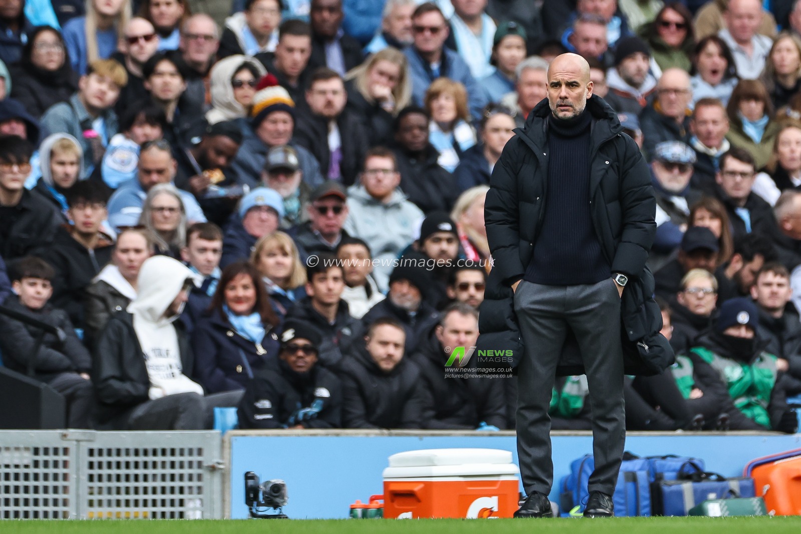 Pep Guardiola manager of Manchester City during the Premier League match Manchester City vs Arsenal at Etihad Stadium, Manchester, United Kingdom, 31st March 2024

(Photo by Mark Cosgrove/News Images)