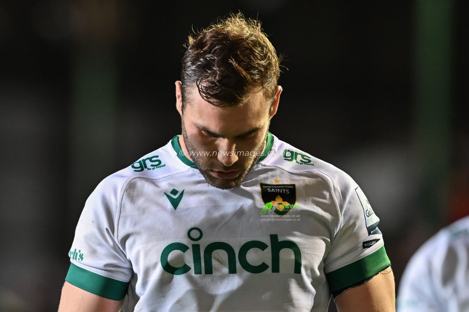 Josh Kemeny of Northampton Saints dejected at full time during the Gallagher Premiership match Leicester Tigers vs Northampton Saints at Mattioli Woods Welford Road Stadium, Leicester, United Kingdom, 12th October 2024

(Photo by Cody Froggatt/News Images)