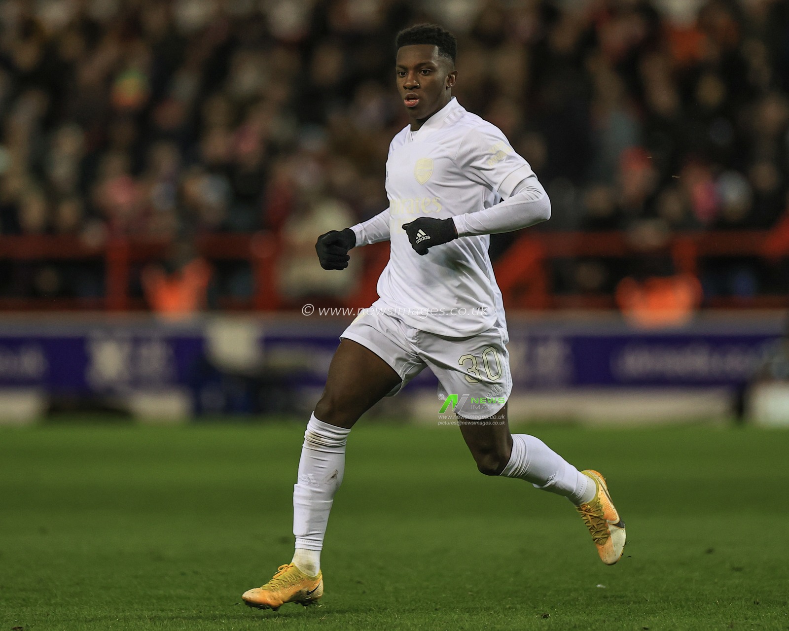 Eddie Nketiah #30 of Arsenal in action during the game