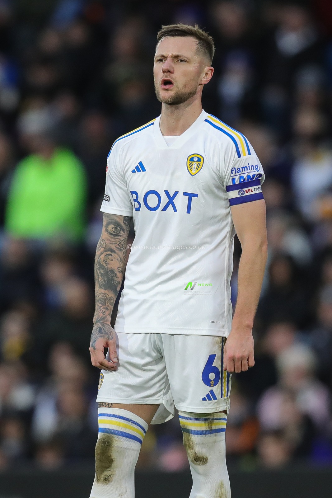 Liam Cooper of Leeds United during the Sky Bet Championship match Leeds United vs Birmingham City at Elland Road, Leeds, United Kingdom, 1st January 2024

(Photo by James Heaton/News Images)