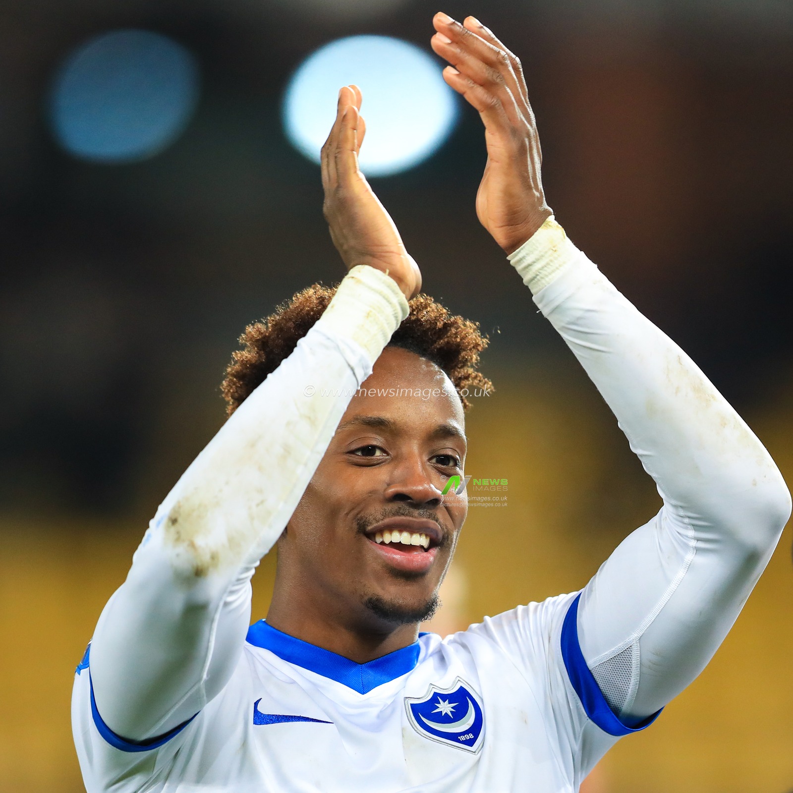 5th January 2019, Carrow Road, Norfolk, England; The Emirates FA Cup, 3rd Round, Norwich City vs Portsmouth ;  Jamal Lowe (10) of Portsmouth celebrates beating Norwich 0-1. 


Credit: Georgie Kerr/News Images

English Football League images are subject to DataCo Licence