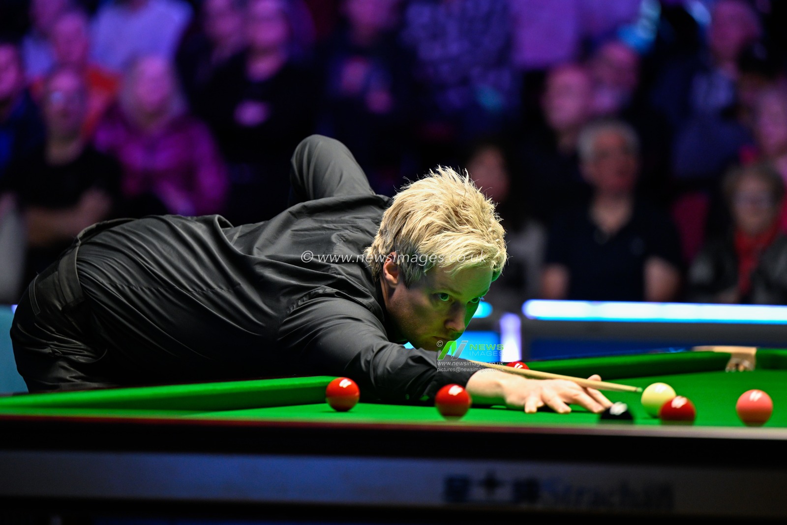Neil Robertson takes a shot, during the 2024 BetVictor Welsh Open at Venue Cymru, Llandudno, United Kingdom, 12th February 2024

(Photo by Cody Froggatt/News Images)