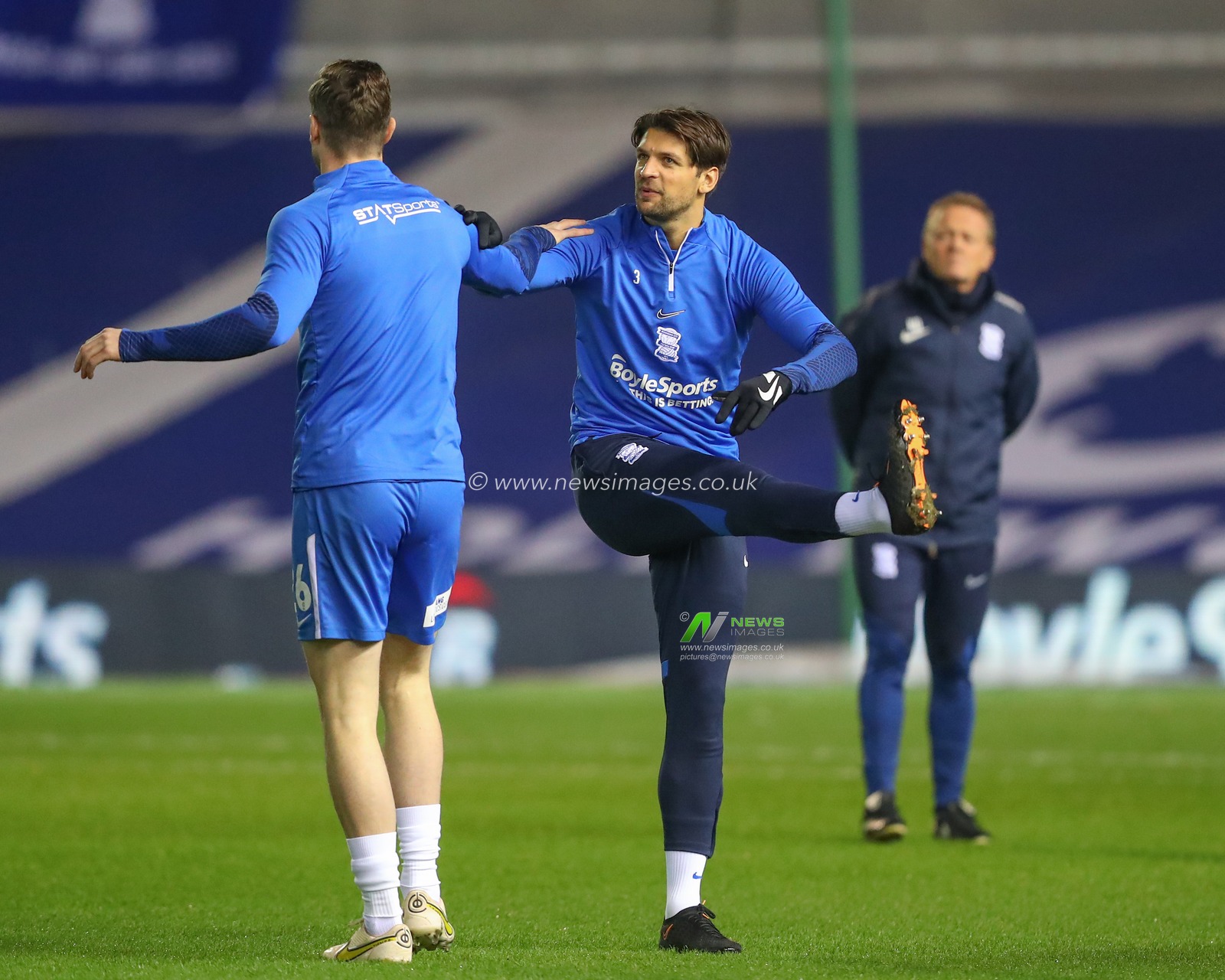 George Friend #3 of Birmingham City during the pre-game warm up ahead of the Sky Bet Championship match Birmingham City vs West Bromwich Albion at St Andrews, Birmingham, United Kingdom, 10th February 2023

(Photo by Gareth Evans/News Images)