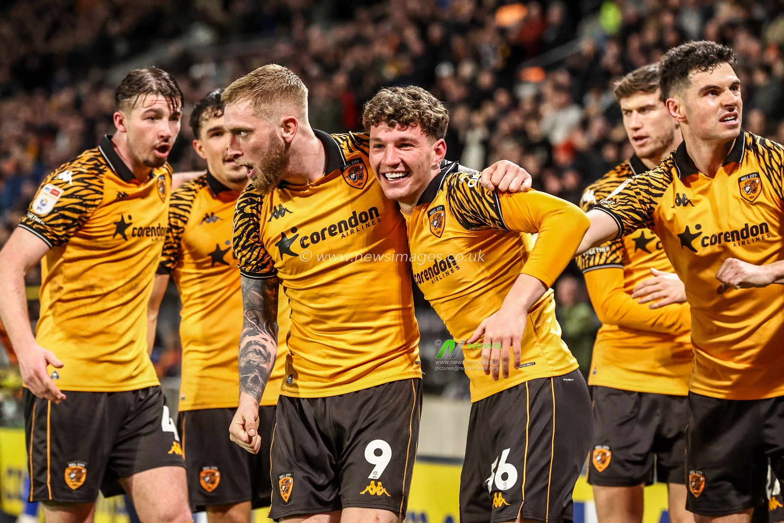 Lewis Koumas of Hull City celebrates his goal to make it 4-2 during the Sky Bet Championship match Hull City vs Derby County at MKM Stadium, Hull, United Kingdom on 24 February 2026

(Photo by Alfie Cosgrove/News Images)