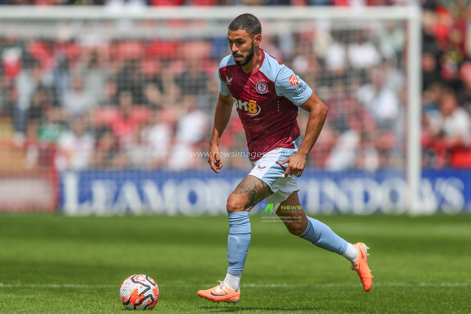 Morgan Sanson #20 of Aston Villa in action during the Pre-season friendly match Walsall vs Aston Villa at Poundland Bescot Stadium, Walsall, United Kingdom, 15th July 2023

(Photo by Gareth Evans/News Images)