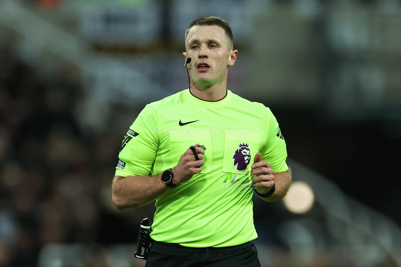 Referee Thomas Bramall during the Premier League match Newcastle United vs Leicester City at St. James's Park, Newcastle, United Kingdom, 14th December 2024

(Photo by Mark Cosgrove/News Images)