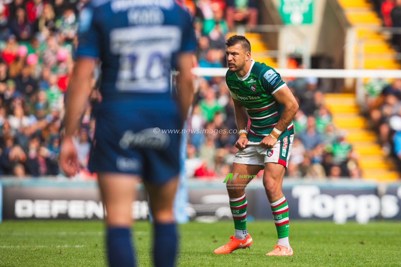 HandrÃ© Pollard of Leicester Tigers during the Gallagher Premiership Play-off Semi-final Leicester Tigers vs Sale Sharks at Mattioli Woods Welford Road Stadium, Leicester, United Kingdom, 7th June 2025

(Photo by Craig Evans/News Images)