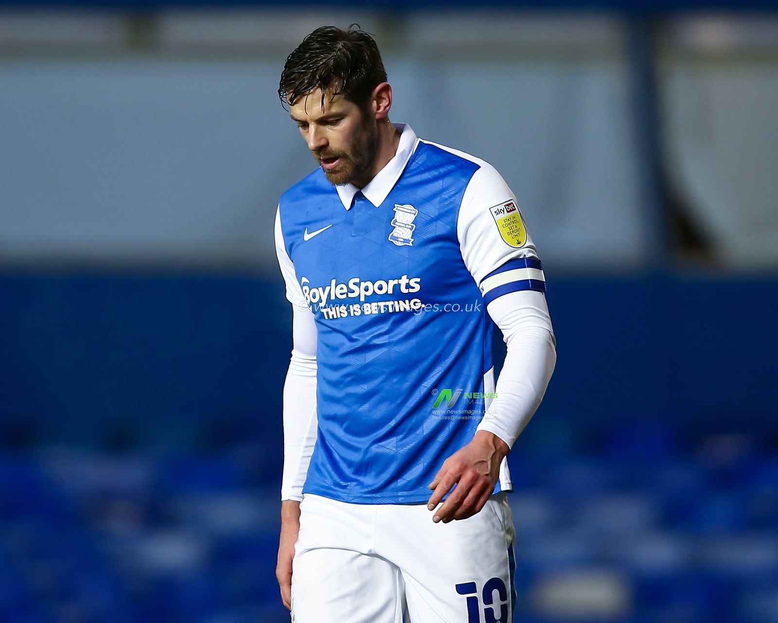 Lukas Jutkiewicz #10 of Birmingham City looks disappointed after the loss to Blackburn Rovers