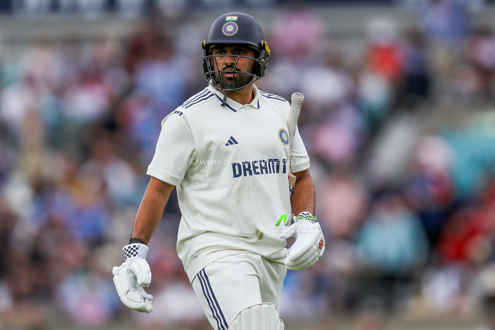 Karun Nair of India looks dejected following his dismissal during the 5th Rothesay Test Match Day 3 England vs India at The Kia Oval, London, United Kingdom, 2nd August 2025

(Photo by Izzy Poles/News Images)
