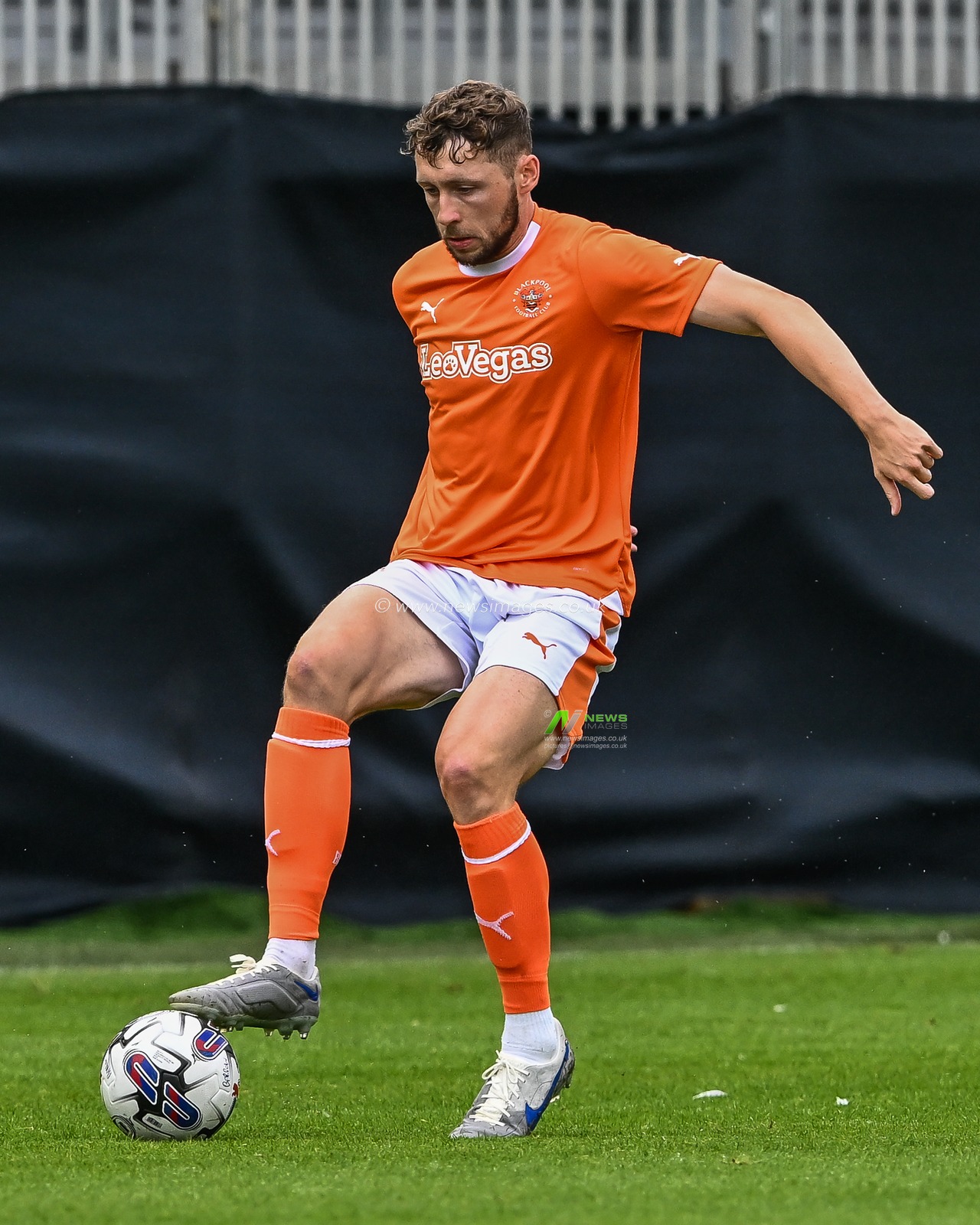 Matthew Pennington #5 of Blackpool in action during the game during the Pre-season friendly match Barrow vs Blackpool at SO Legal Stadium, Barrow-in-Furness, United Kingdom, 22nd July 2023

(Photo by Craig Thomas/News Images)