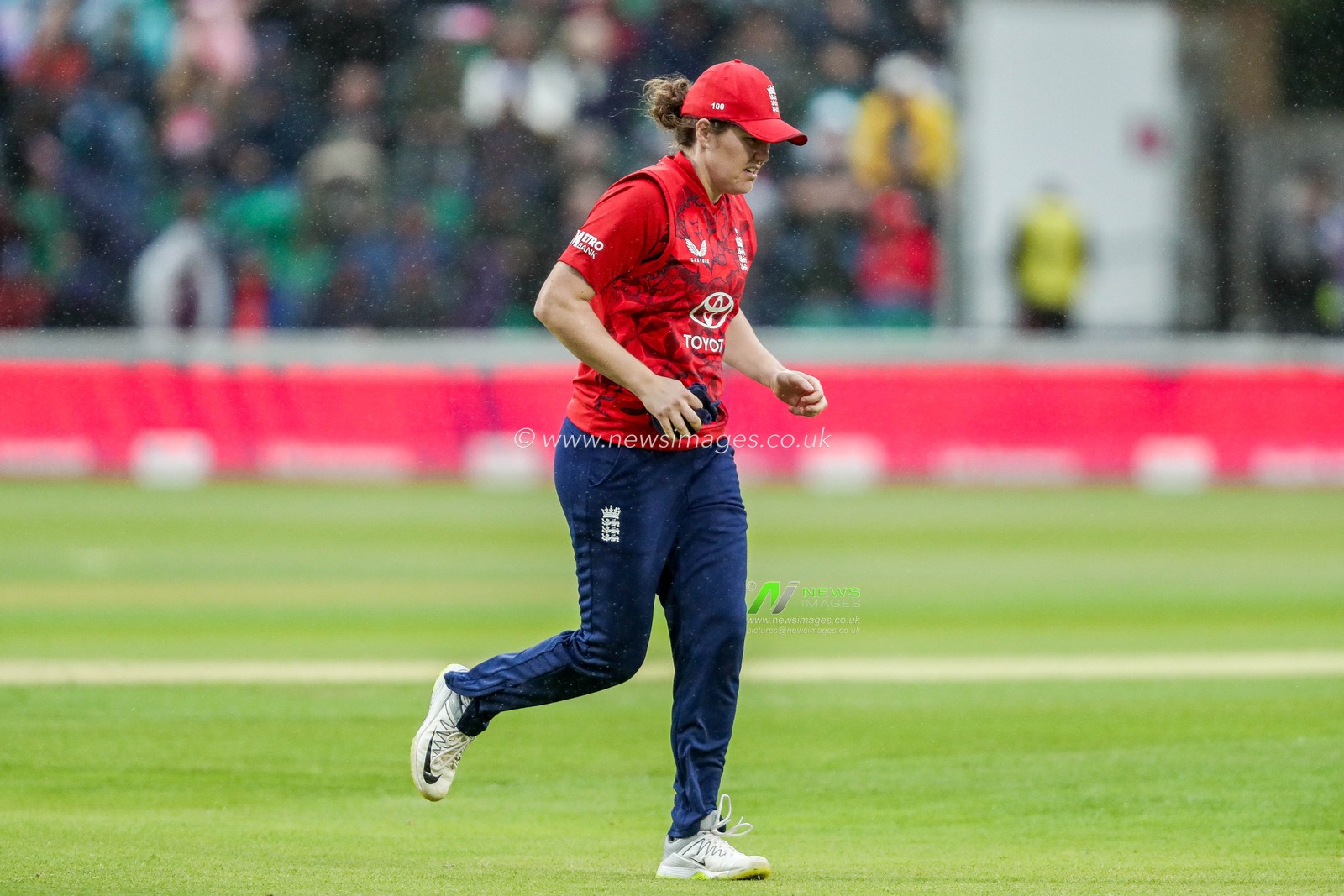 Player run inside as rain stops play during the 3rd Vitality IT20 Series match England Women vs West Indies Women at The Cloud County Ground, Chelmsford, United Kingdom, 26th May 2025

(Photo by Izzy Poles/News Images)