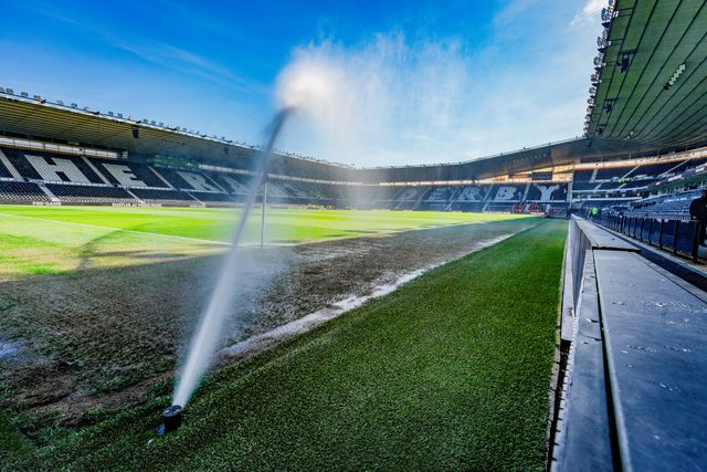 A general view of the pitch and stands during the Sky Bet Championship match Derby County vs Stoke City at Pride Park Stadium, Derby, United Kingdom on 06 April 2026

(Photo by Maynard Manyowa/News Images)
