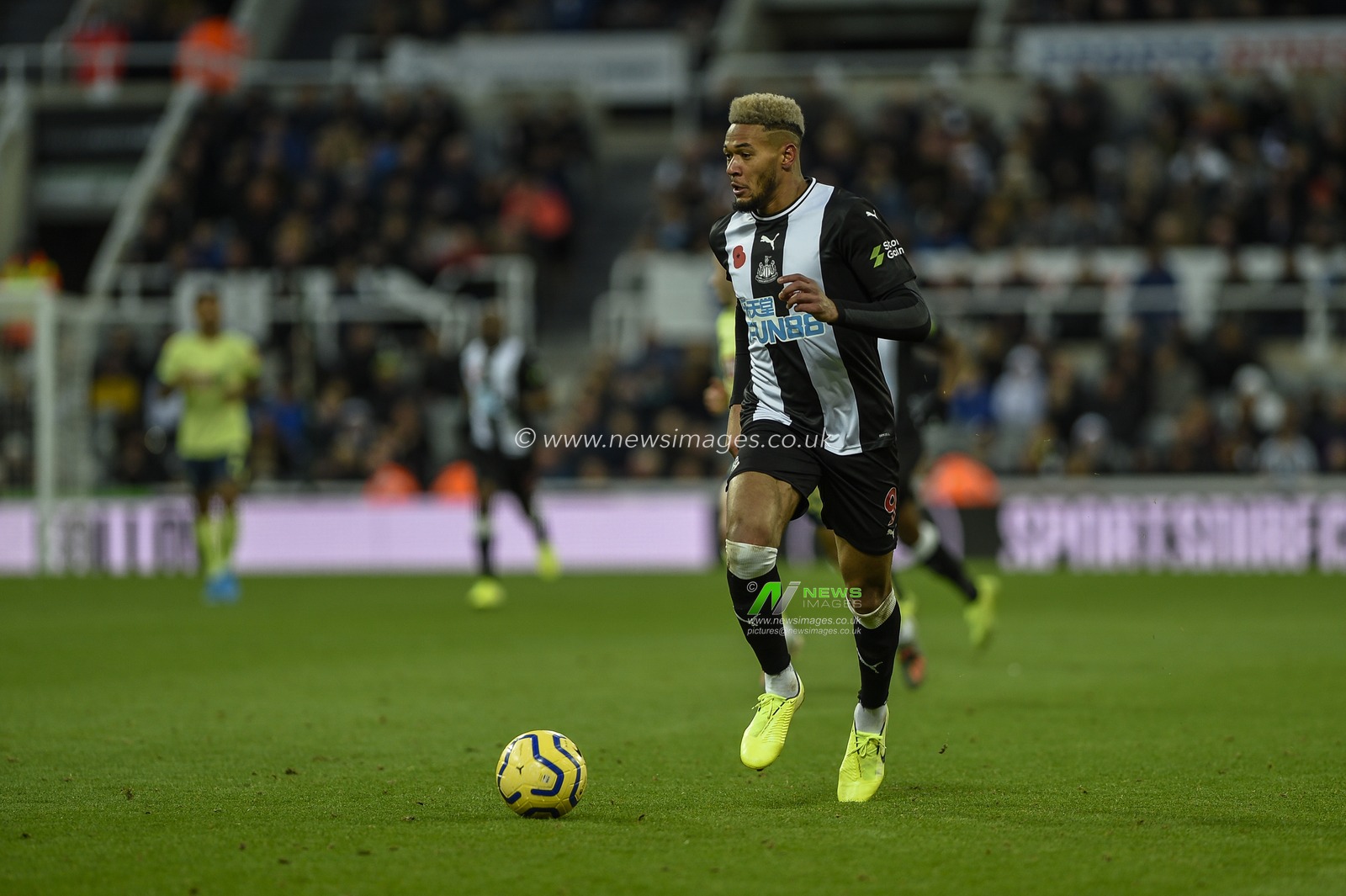 9th November 2019, St. James's Park, Newcastle, England; Premier League, Newcastle United v Bournemouth : Joelinton (9) of Newcastle United in action

Credit: Iam Burn/News Images