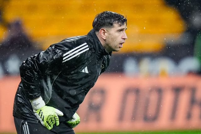 Emiliano Martínez of Aston Villain the pregame warmup session  during the Premier League match Wolverhampton Wanderers vs Aston Villa at Molineux, Wolverhampton, United Kingdom on 27 February 2026

(Photo by Maynard Manyowa/News Images)
