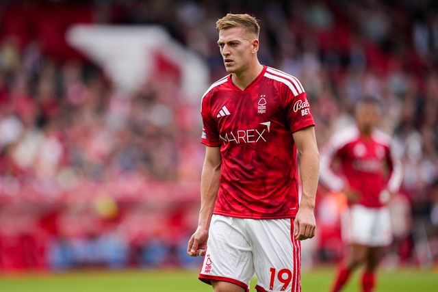 Liam Delap of Nottingham Forest during the Premier League match Nottingham Forest vs Tottenham Hotspur at City Ground, Nottingham, United Kingdom on 05 September 2026

(Photo by Maynard Manyowa/News Images)