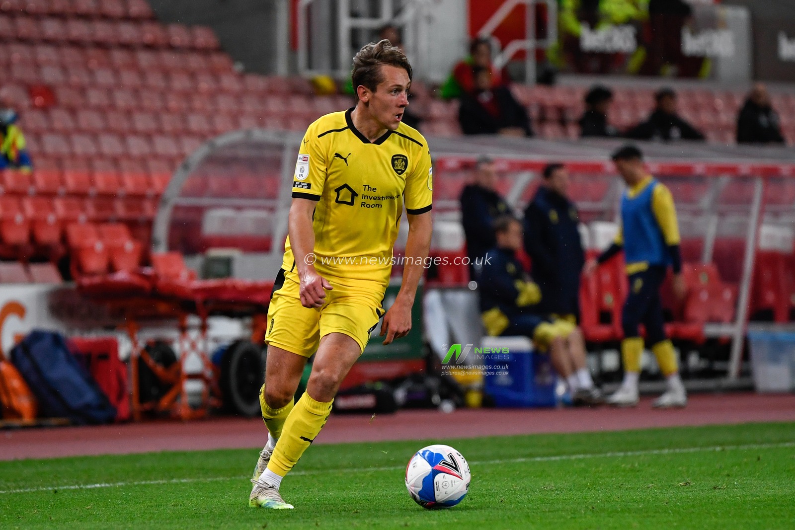 Callum Brittain (7) of Barnsley with the ball