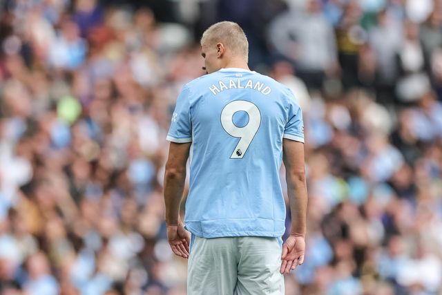 The shirt back of Erling Haaland of Manchester City during the Premier League match Manchester City vs Coventry City at Etihad Stadium, Manchester, United Kingdom on 05 September 2026

(Photo by Mark Cosgrove/News Images)
