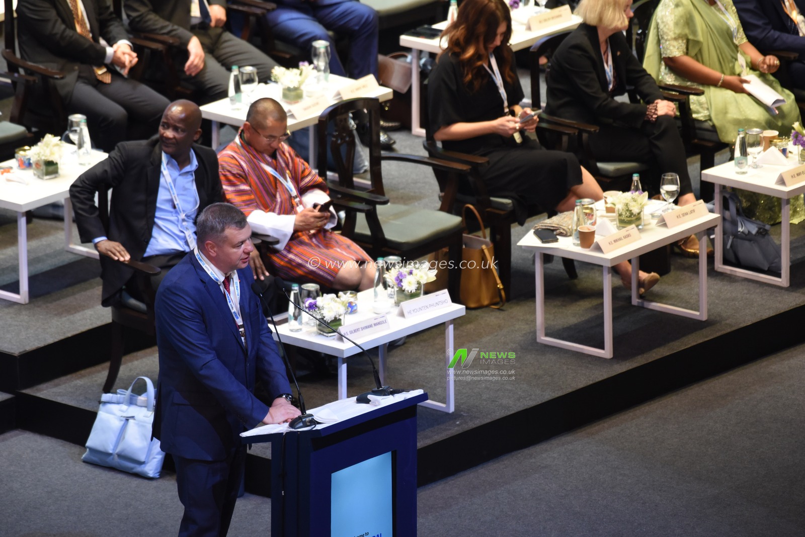 H.E. Mr. Mikhail Kasko,Ambassador of Belarus addresses during the inaguration ceremony Bengal Global Business Summit 2025 in Kolkata,India on February 5,2025.Pictures by Debajyoti Chakraborty.
(Photo: Debajyoti Chakraborty/News Images)