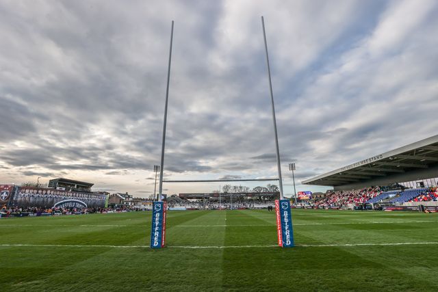 A general view of DIY Kitchens Stadium during the Betfred Super League Round 8 match Wakefield Trinity vs Castleford Tigers at DIY Kitchens Stadium, Wakefield, United Kingdom, 17th April 2025

(Photo by Alfie Cosgrove/News Images)