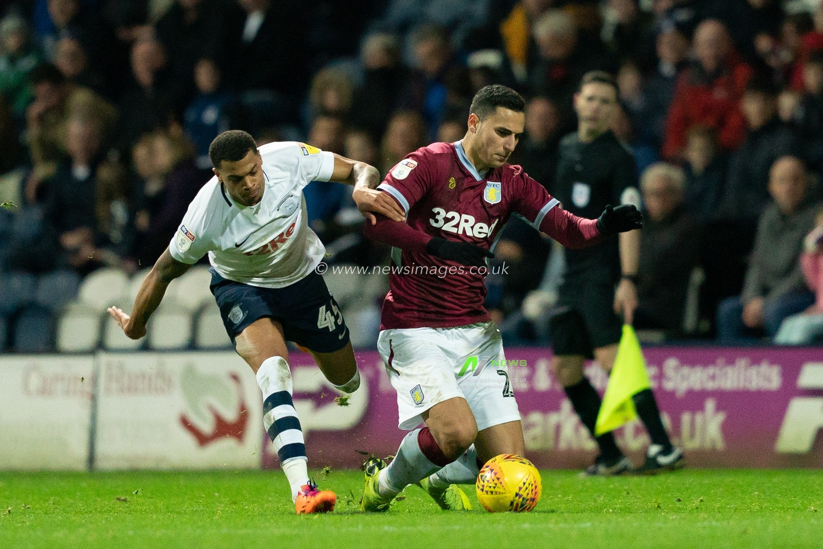 Aston Villa's Anwar El Ghazi is tackled by Preston North End's Lukas Nmecha

29th December 2018, Deepdale, Preston, England; Sky Bet Championship, Preston North End vs Aston Villa ; 


Credit: Terry Donnelly/News Images

English Football League images are subject to DataCo Licence