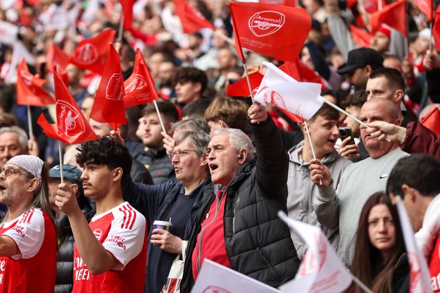 Arsenal fans during the Carabao Cup Final match Arsenal vs Manchester City at Emirates, London, United Kingdom on 22 March 2026

(Photo by Alfie Cosgrove/News Images)