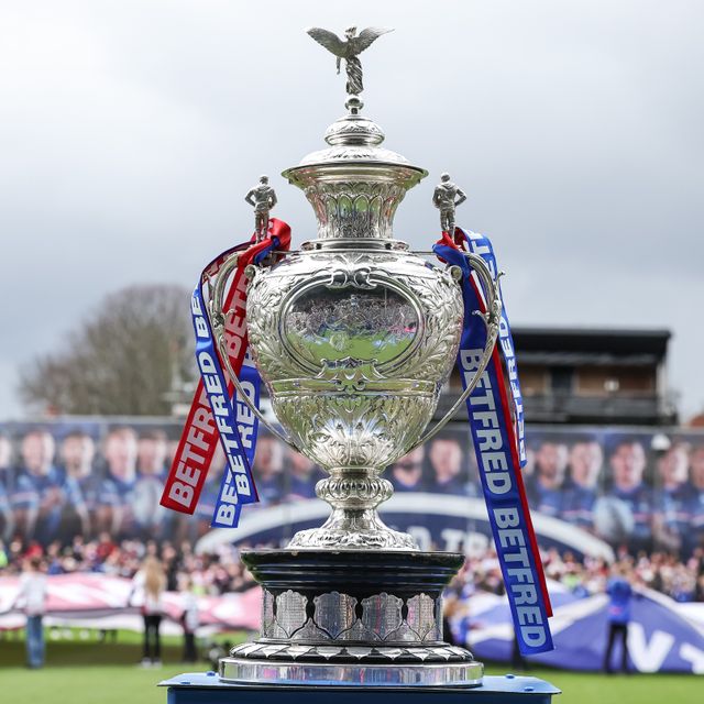 The Challenge Cup Trophy during the Betfred Challenge Cup Quarter Final match Wakefield Trinity vs Wigan Warriors at DIY Kitchens Stadium, Wakefield, United Kingdom on 12 April 2026

(Photo by Mark Cosgrove/News Images)