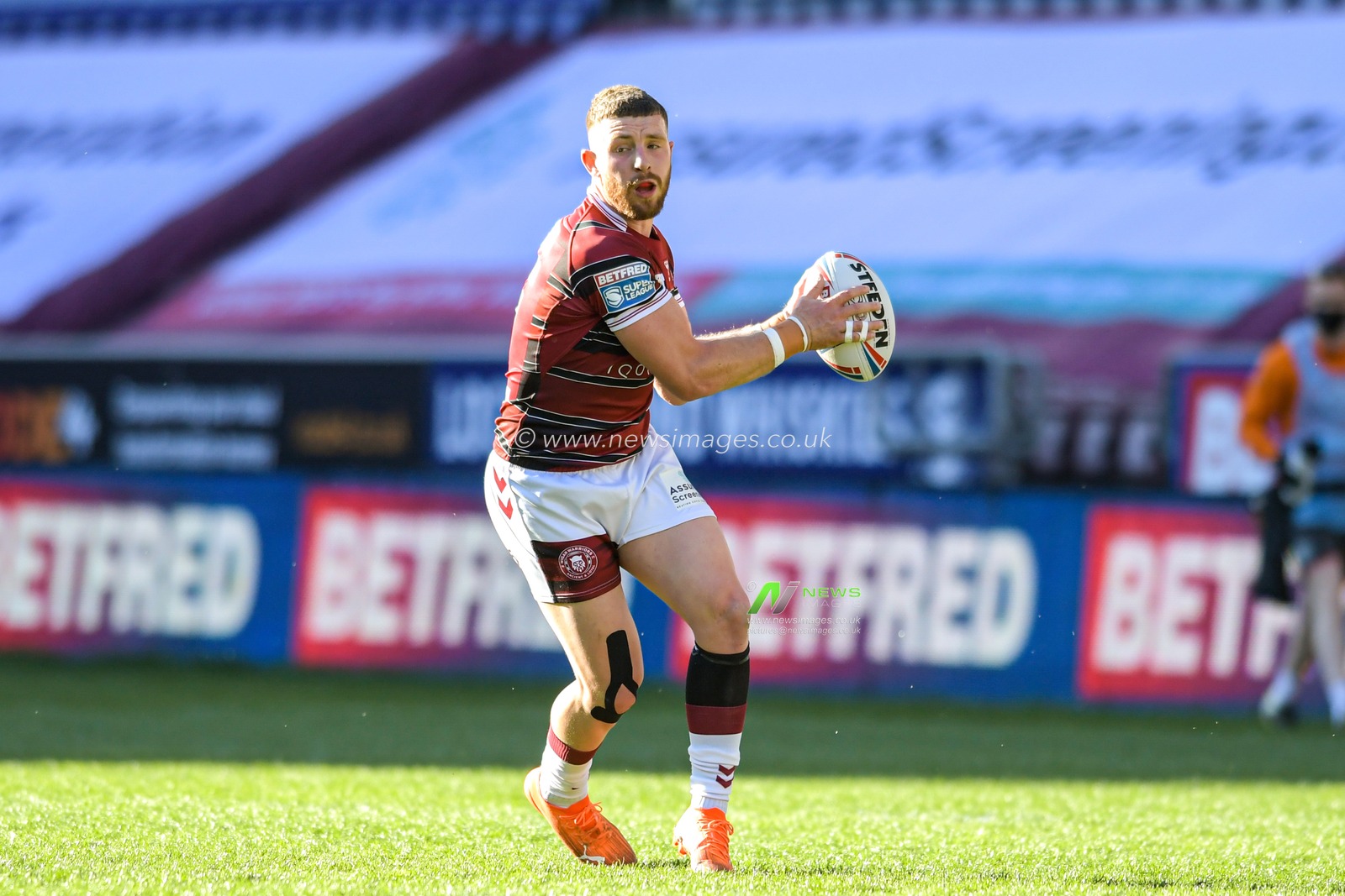 Jackson Hastings (31) of Wigan Warriors in action during the game