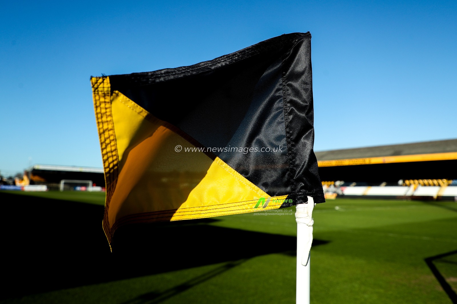 A general view of the corner flag prior to the Sky Bet League 1 match Cambridge United vs Wrexham at Cledara Abbey Stadium, Cambridge, United Kingdom, 1st April 2025

(Photo by Izzy Poles/News Images)