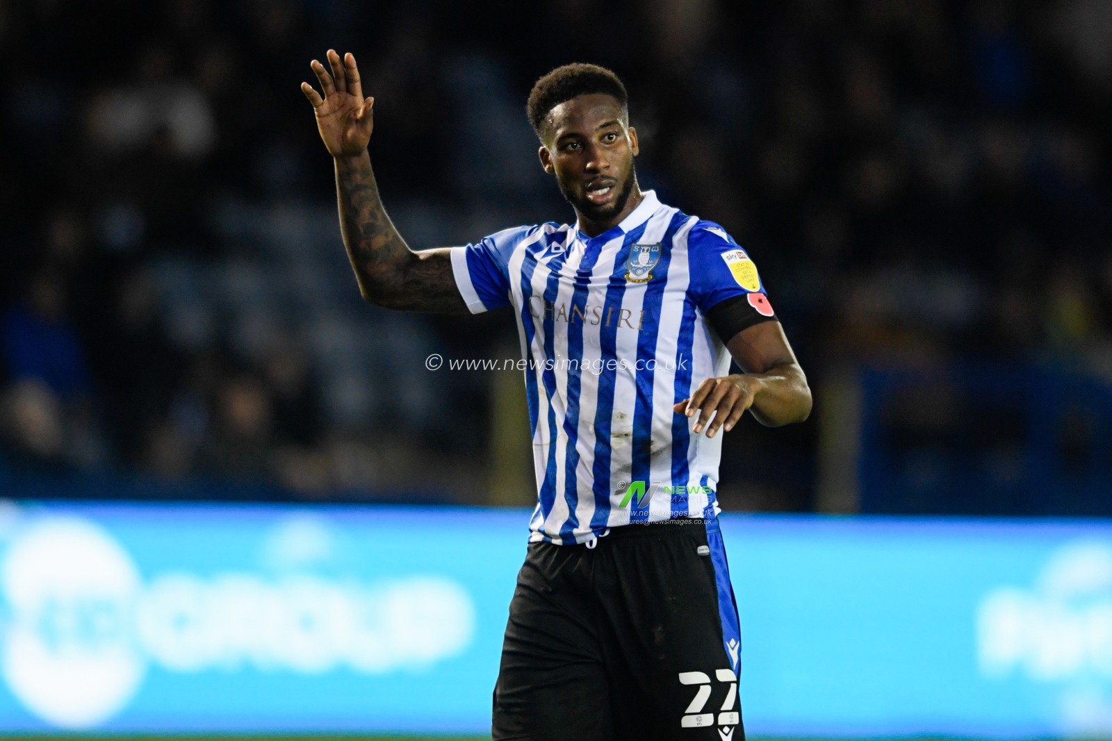 Cheyenne Dunkley #22 of Sheffield Wednesday asks for the ball