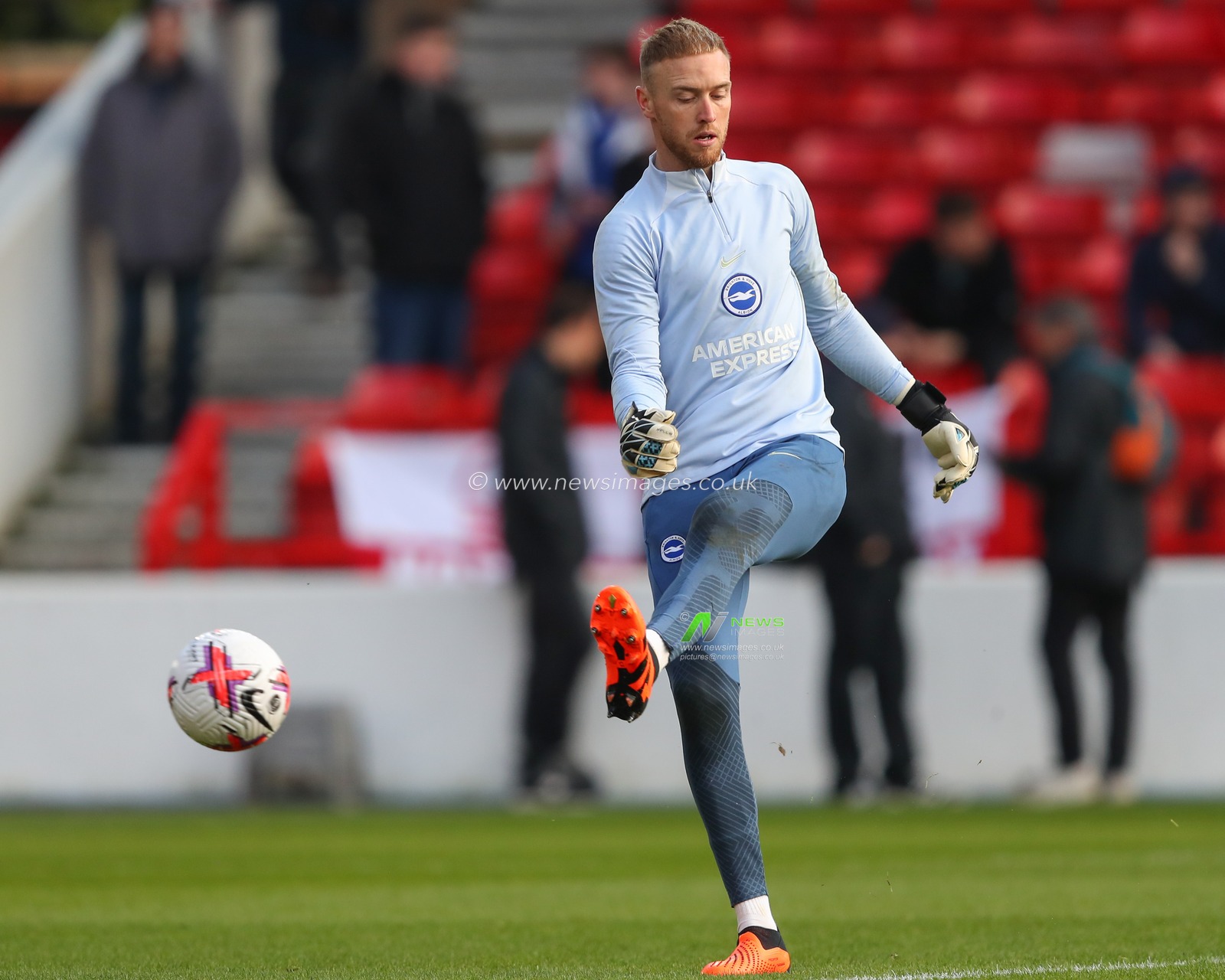 Jason Steele #23 of Brighton & Hove Albion during the pre-game warm up ahead of the Premier League match Nottingham Forest vs Brighton and Hove Albion at City Ground, Nottingham, United Kingdom, 26th April 2023

(Photo by Gareth Evans/News Images)