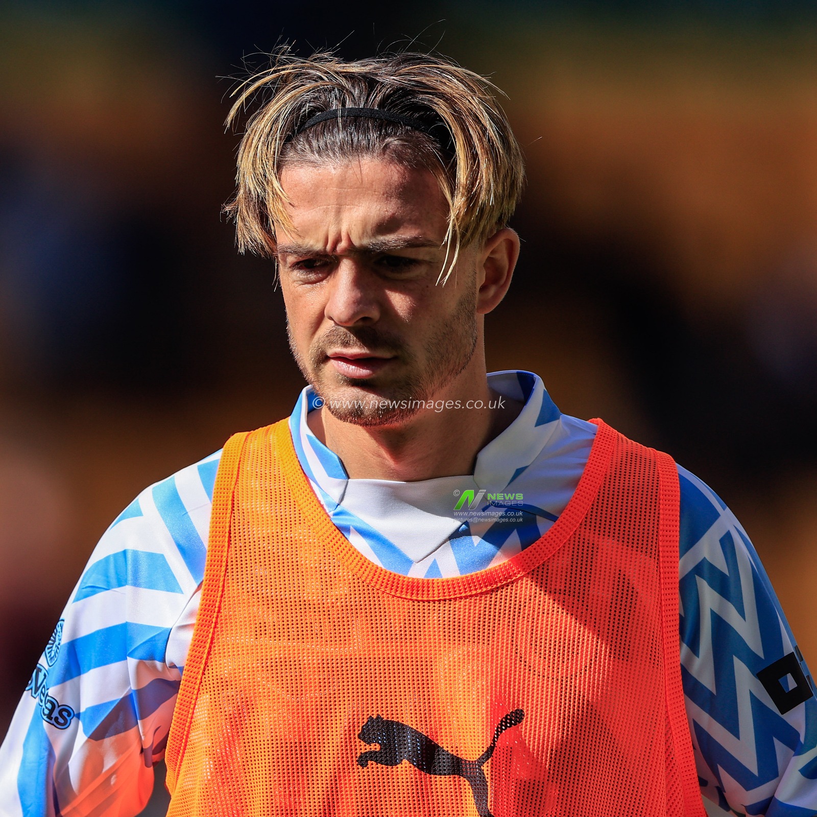 Jack Grealish #10 of Manchester City during the pre-game warmup during the Premier League match Wolverhampton Wanderers vs Manchester City at Molineux, Wolverhampton, United Kingdom, 17th September 2022

(Photo by Conor Molloy/News Images)