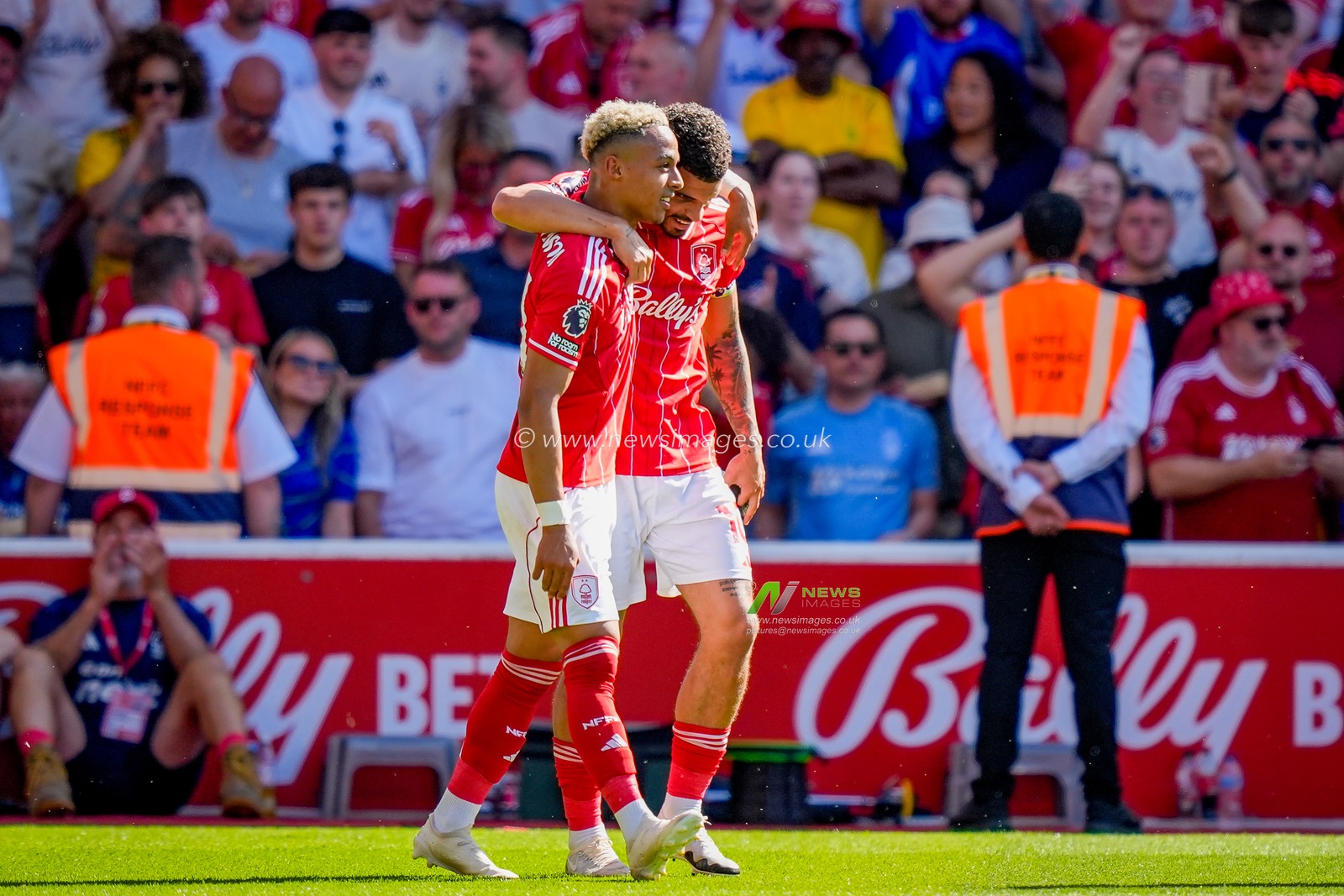 Morgan Gibbs-White of Nottingham Forest celebrates his goal to make it  1-0 during the Premier League match Nottingham Forest vs Bournemouth at City Ground, Nottingham, United Kingdom on 24 May 2026

(Photo by Maynard Manyowa/News Images)