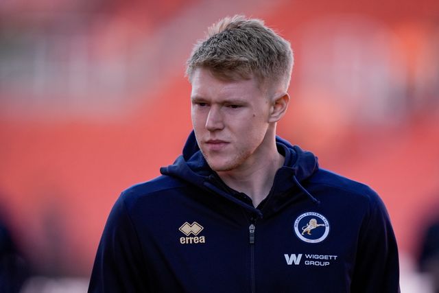 Josh Coburn of Millwall inspects the pitch prior to kick off during the Sky Bet Championship match Stoke City vs Millwall at Bet365 Stadium, Stoke On Trent, United Kingdom on 21 April 2026

(Photo by Maynard Manyowa/News Images)