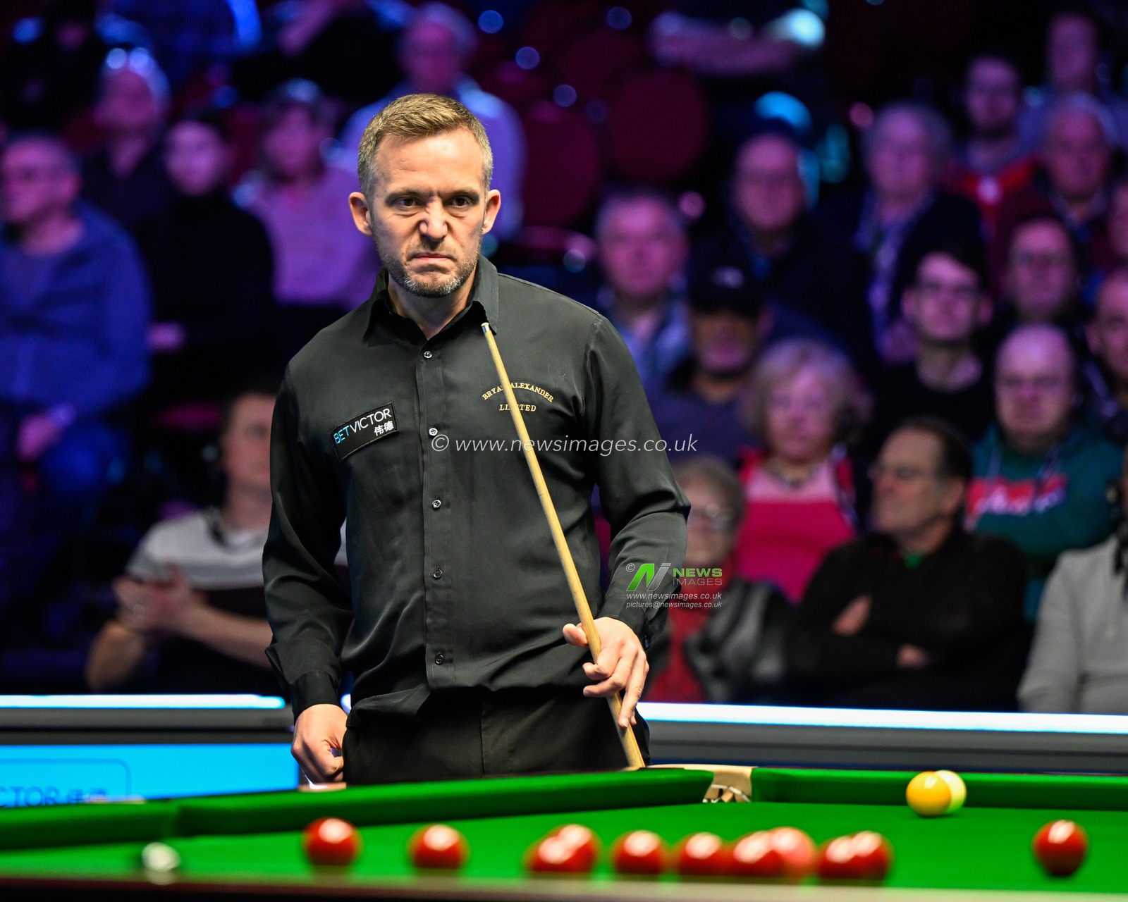 Jamie Jones reacts, during the 2024 BetVictor Welsh Open at Venue Cymru, Llandudno, United Kingdom, 12th February 2024

(Photo by Cody Froggatt/News Images)