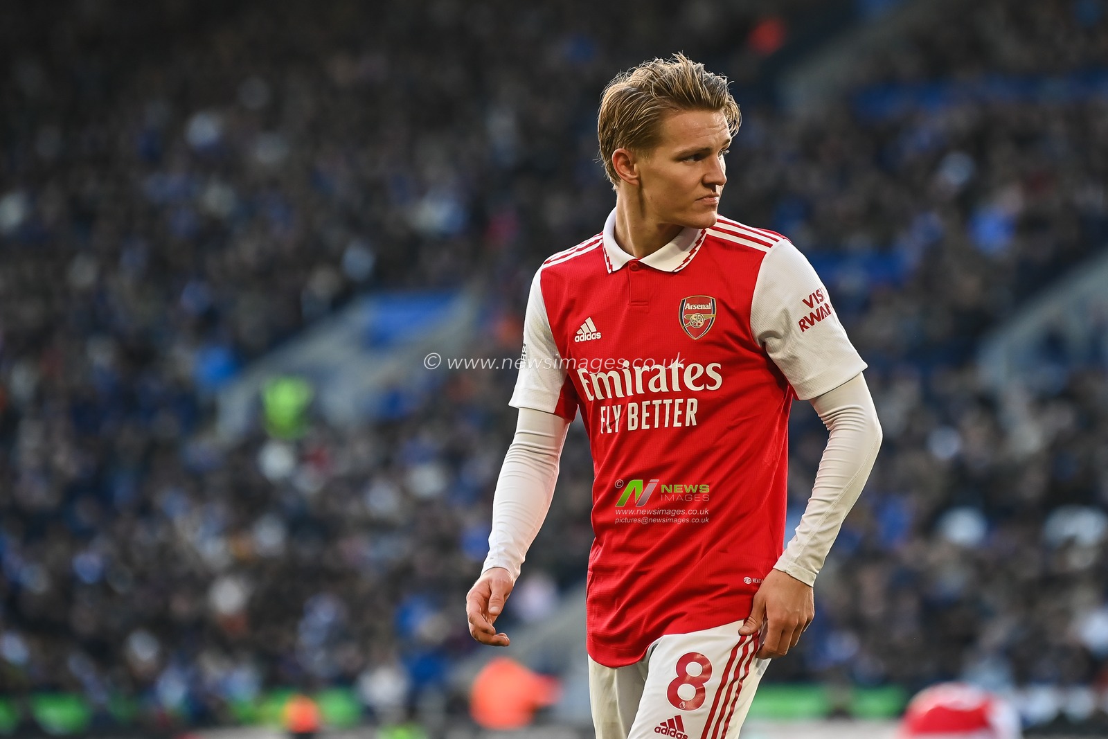 Martin Ã˜degaard #8 of Arsenal during the Premier League match Leicester City vs Arsenal at King Power Stadium, Leicester, United Kingdom, 25th February 2023

(Photo by Craig Thomas/News Images)
