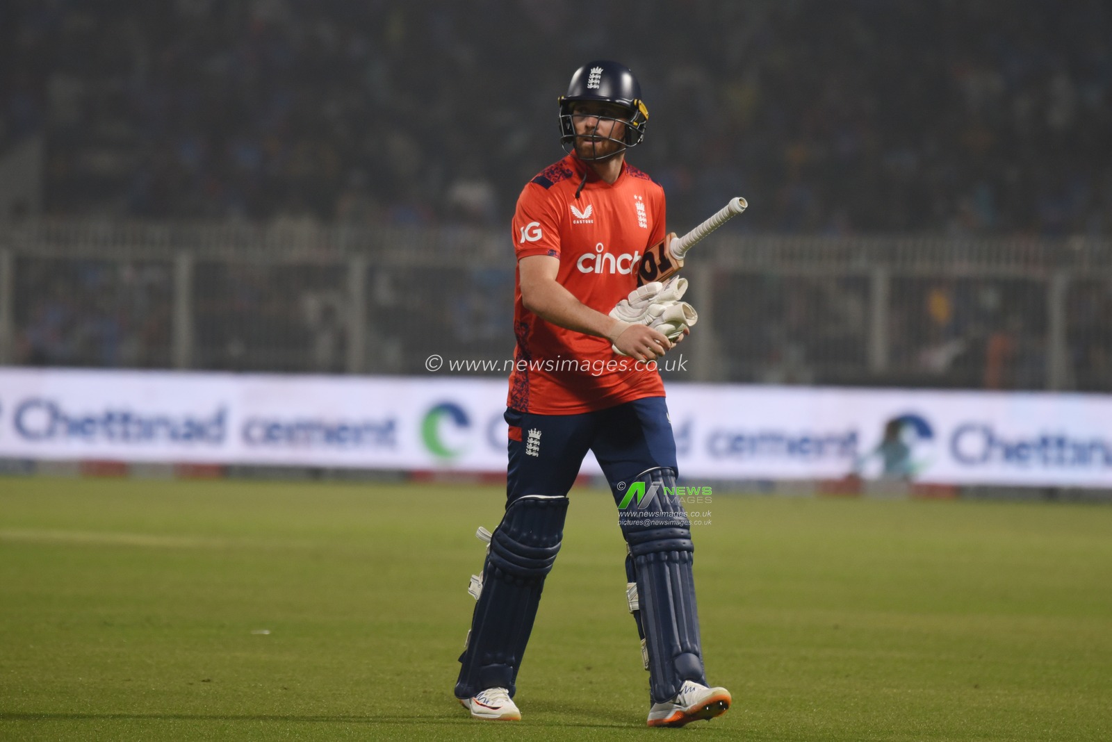 The dismissal of England's Phil Salt during the first T20 cricket match between India and England at Eden Gardens in Kolkata, India, Wednesday, Jan. 22, 2025.Pictures by Debajyoti Chakraborty.(Photo: Debajyoti Chakraborty/News Images)
