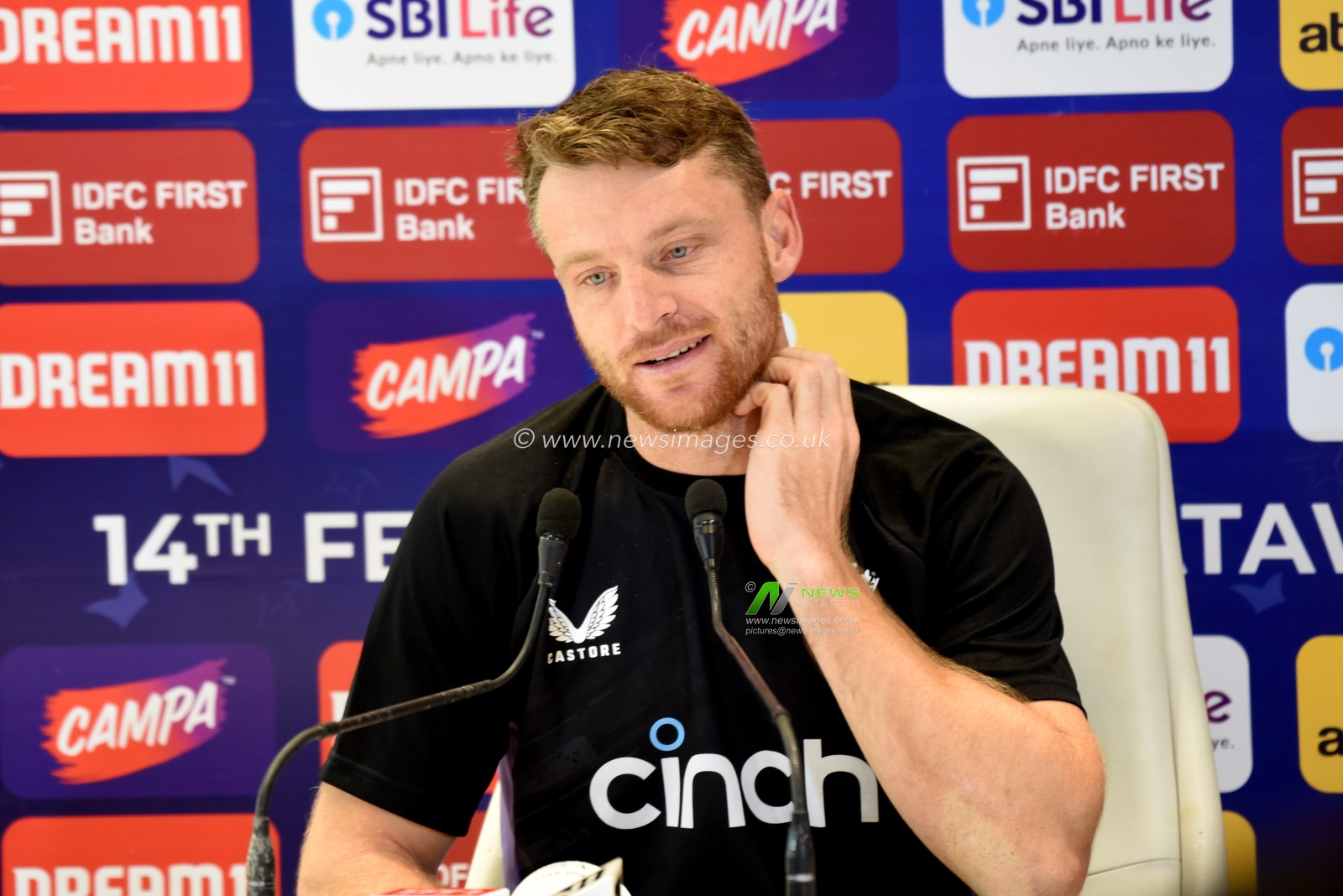 England cricket team captain Jos Buttler reacts at the media conference ahead of their first Twenty20 international cricket match against India at the Eden Gardens in Kolkata, India, on January 21, 2025.Picture by Debajyoti Chakraborty.(Photo: Debajyoti Chakraborty/News Images)