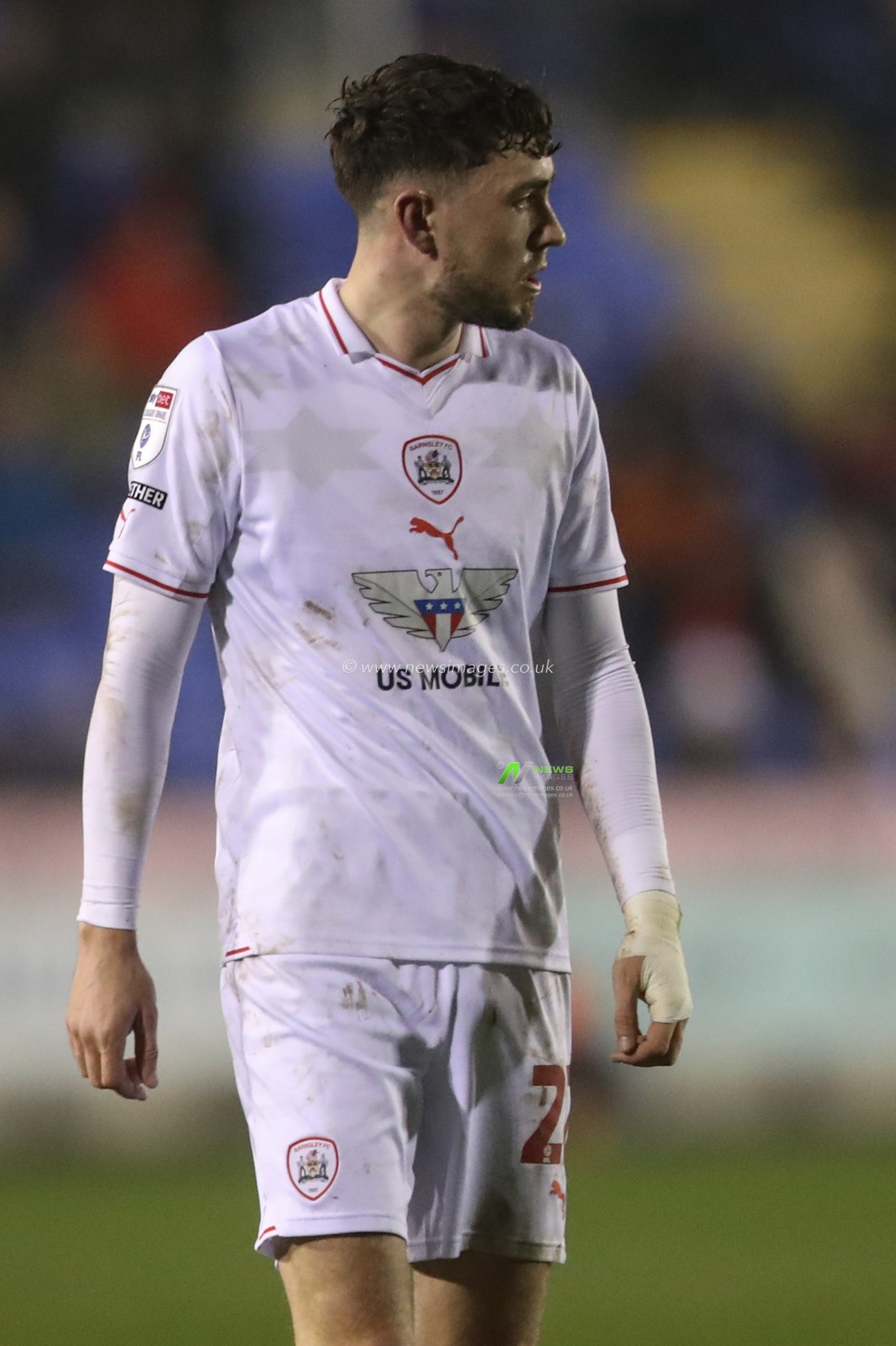 Corey O'Keeffe of Barnsley during the Sky Bet League 1 match Shrewsbury Town vs Barnsley at Croud Meadow, Shrewsbury, United Kingdom, 13th February 2024

(Photo by Alfie Cosgrove/News Images)
