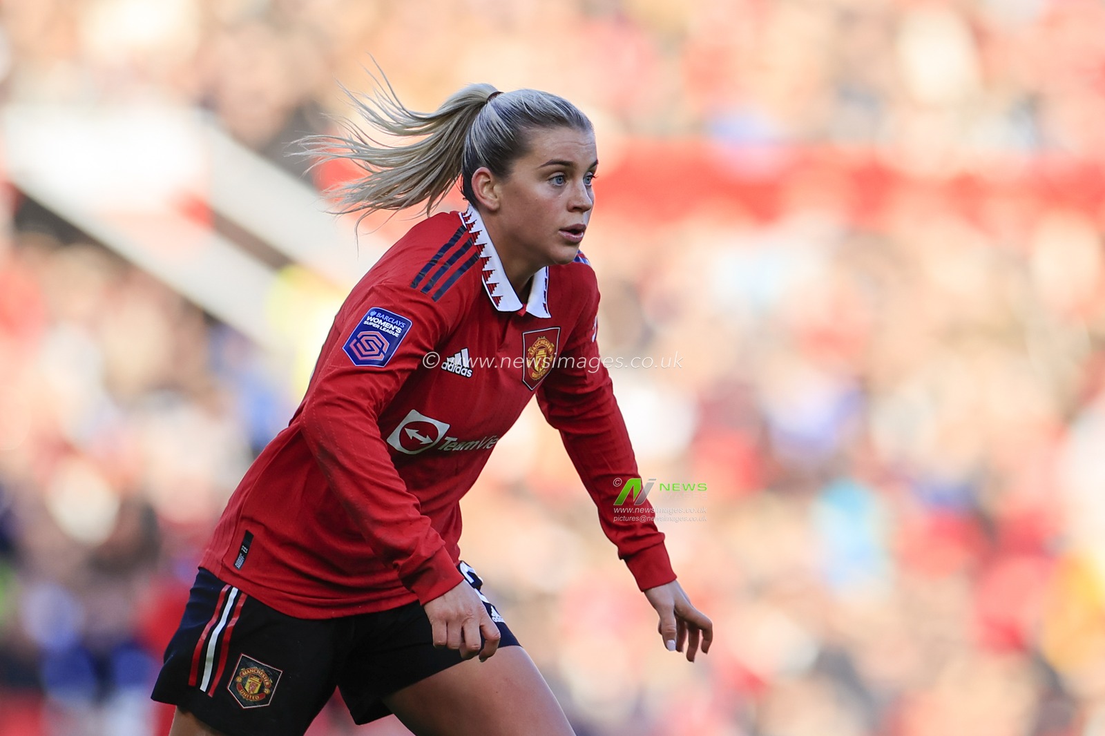 Alessia Russo #23 of Manchester United in action during The FA Women's Super League match Manchester United Women vs Aston Villa Women at Old Trafford, Manchester, United Kingdom, 3rd December 2022

(Photo by Conor Molloy/News Images)