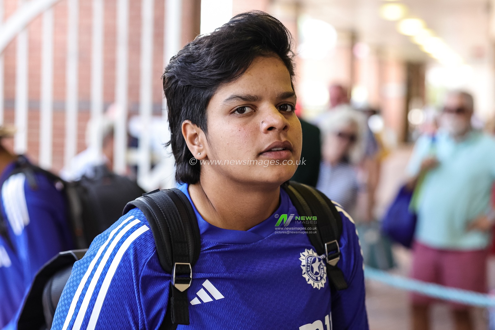 Shafali Verma of India arrives during the 1st Vitality IT20 England Women vs India Women at Trent Bridge, Nottingham, United Kingdom, 28th June 2025

(Photo by Mark Cosgrove/News Images)