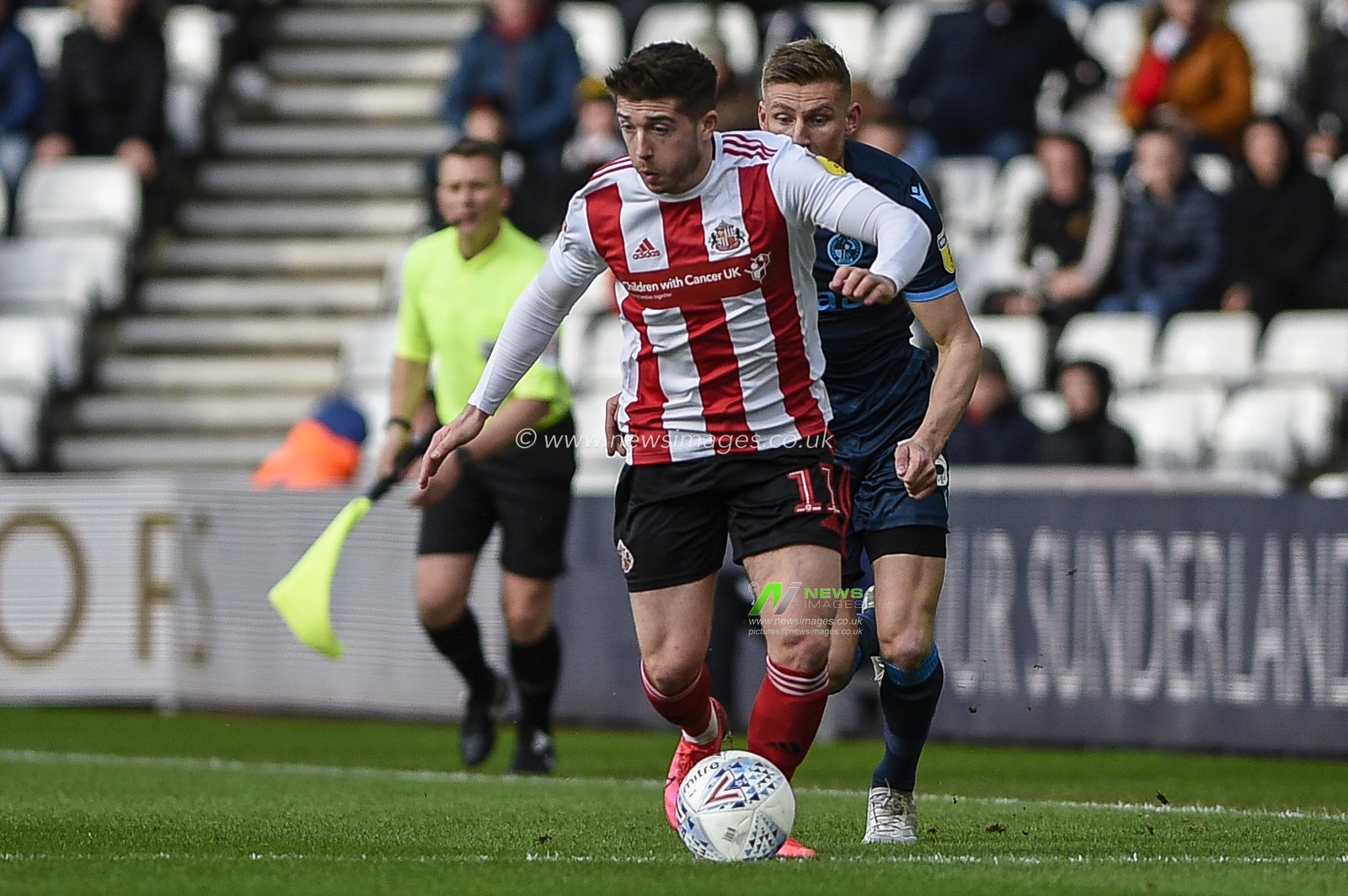 22nd February 2020, Stadium Of Light, Sunderland, England; Sky Bet League 1, Sunderland v Bristol Rovers : Lynden Gooch (11) of Sunderland in action