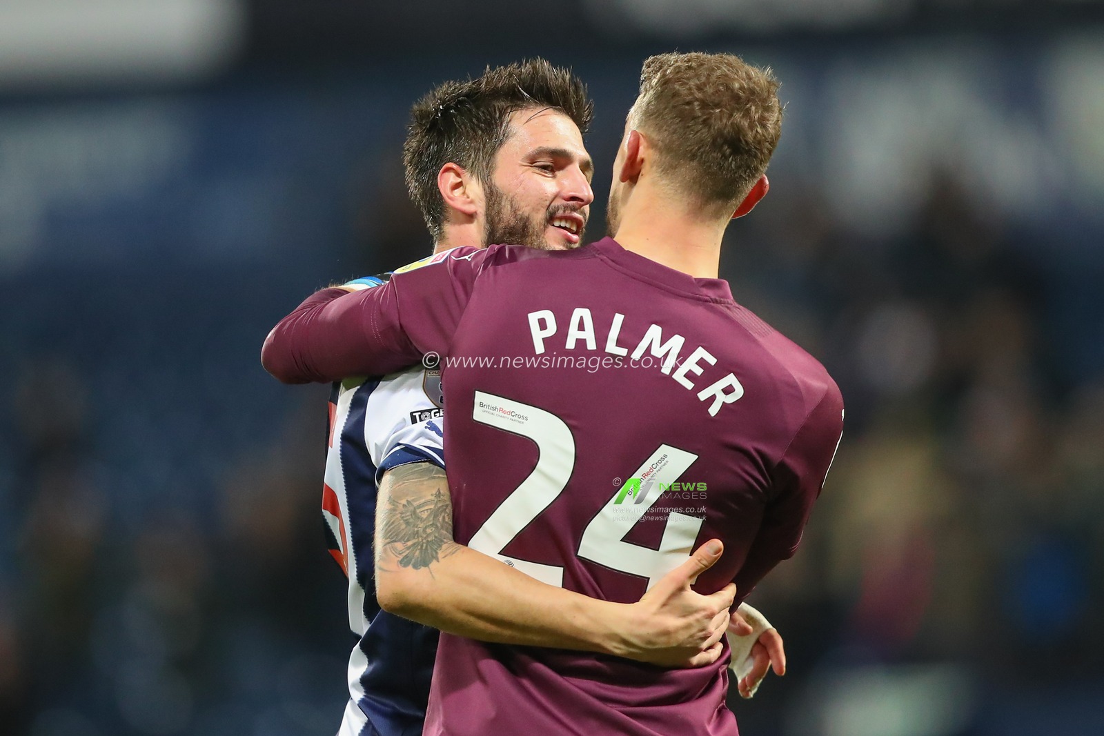 Alex Palmer #24 of West Bromwich Albion and Okay YokuÅŸlu #35 of West Bromwich Albion embrace the Sky Bet Championship match West Bromwich Albion vs Preston North End at The Hawthorns, West Bromwich, United Kingdom, 29th December 2022

(Photo by Gareth Evans/News Images)