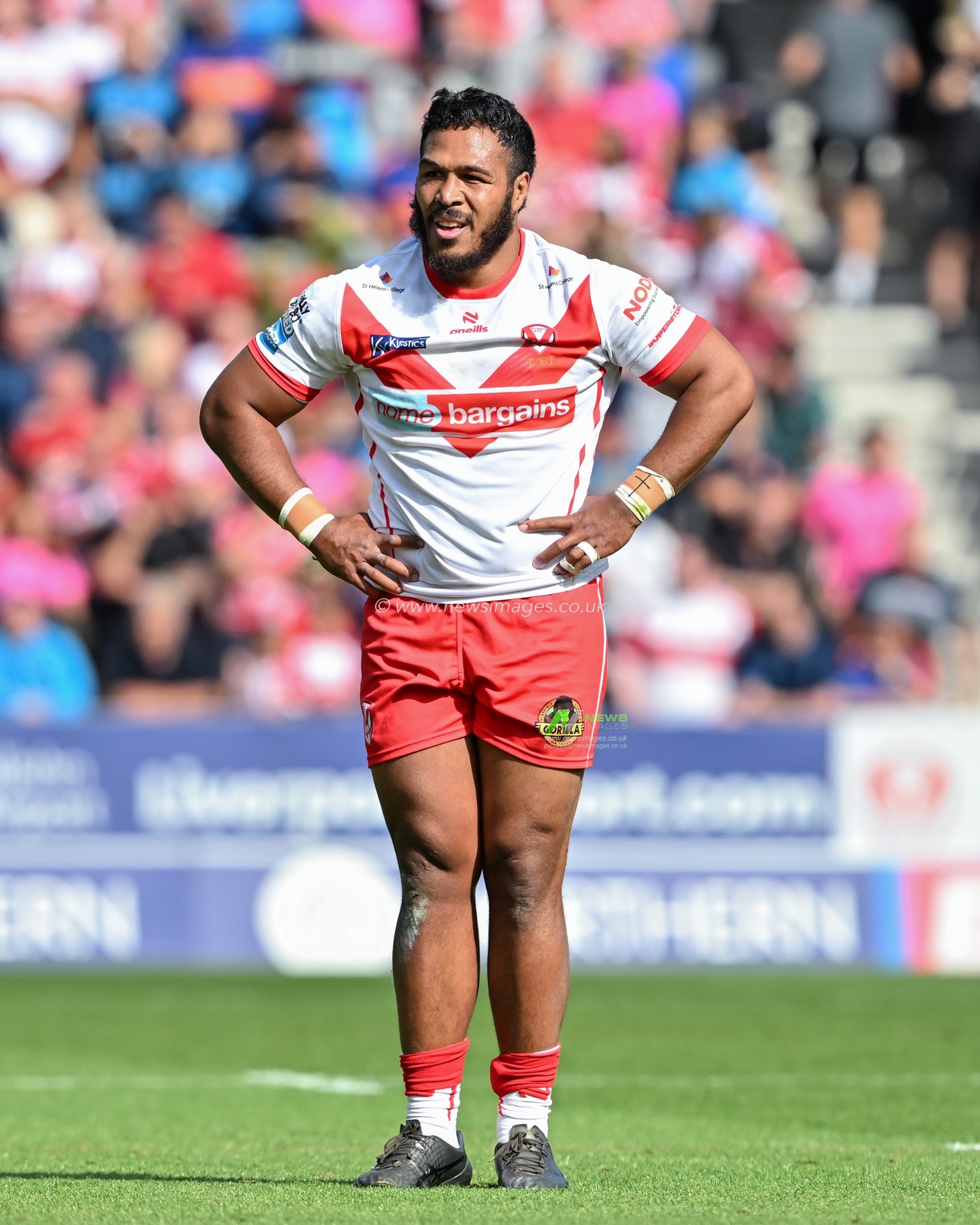 Agnatius Paasi of St. Helens during the Betfred Super League Round 23 match St Helens vs Hull KR at Totally Wicked Stadium, St Helens, United Kingdom, 24th August 2024

(Photo by Cody Froggatt/News Images)