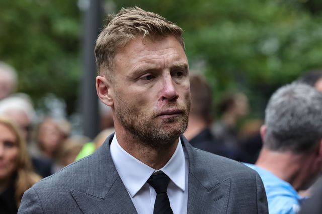 Andrew "Freddie" Flintoff arrives during Ricky Hatton' Funeral at Manchester Cathedral, Manchester, United Kingdom, 10th October 2025

(Photo by Mark Cosgrove/News Images)