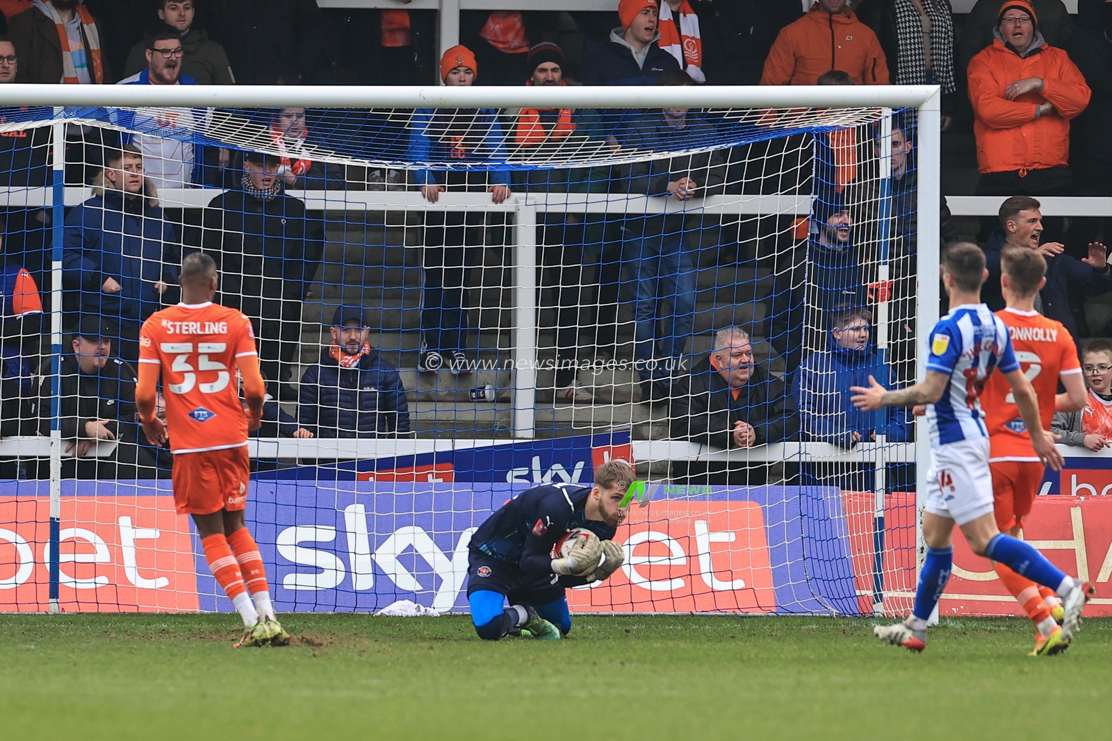 Daniel Grimshaw #32 of Blackpool in action during the game