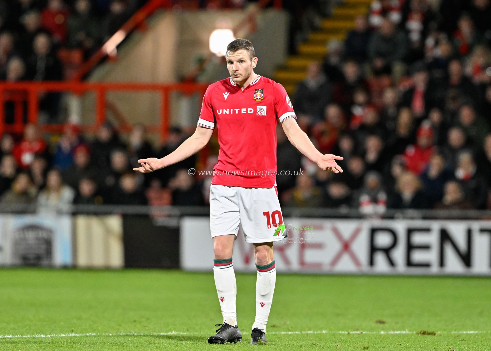 Paul Mullin of Wrexham reacts, during the Sky Bet League 2 match Wrexham vs Harrogate Town at SToK Cae Ras, Wrexham, United Kingdom, 12th March 2024

(Photo by Cody Froggatt/News Images)