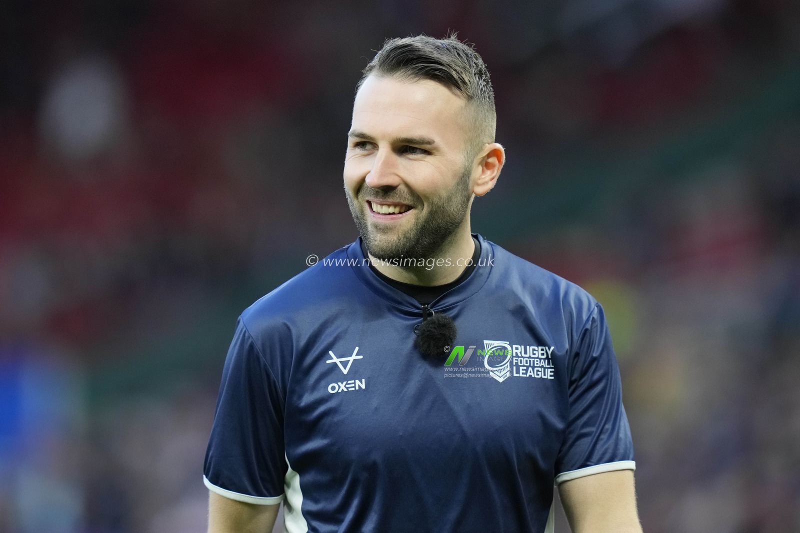 Referee Liam Moore warms up before the Betfred Super League Grand Final match Wigan Warriors vs Catalans Dragons at Old Trafford, Manchester, United Kingdom, 14th October 2023

(Photo by Steve Flynn/News Images)