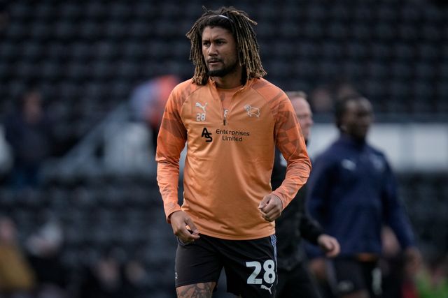 Dion Sanderson of Derby County in the pregame warmup session  during the Sky Bet Championship match Derby County vs Swansea City at Pride Park Stadium, Derby, United Kingdom on 14 February 2026

(Photo by Maynard Manyowa/News Images)