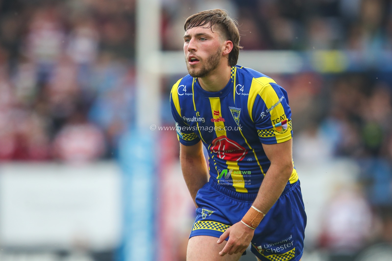 Adam Holroyd of Warrington Wolves during the Betfred Super League Round 13 match Warrington Wolves vs Wigan Warriors at Halliwell Jones Stadium, Warrington, United Kingdom, 1st June 2024

(Photo by Gareth Evans/News Images)