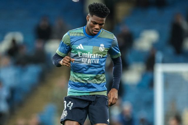Aurelien Tchouameni of Real Madrid in the pregame warmup session during the UEFA Champions League last 16 second leg match Manchester City vs Real Madrid at The City of Manchester Stadium, Manchester, United Kingdom on 17 March 2026

(Photo by Mark Cosgrove/News Images)